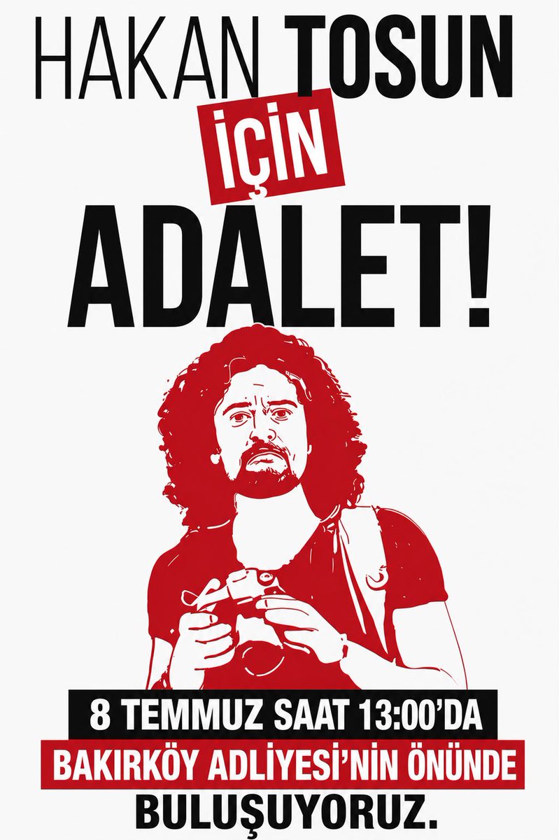 Hakananeoldu's tweet photo. 10 Ekim 2025 gecesi sokak ortasında öldürülen canımız Hakan Tosun için adalet istiyoruz.

Herkesi dayanışmaya, davayı takibe ve adalet talebini yükseltmeye çağırıyoruz.

#HakanTosunİçinAdalet
#HakanTosunYalnızDeğildir

🗓️8 Temmuz 
⏰ 13.00
📍Bakırköy Adliyesi önünde buluşuyoruz. https://t.co/JXRUxbJItD