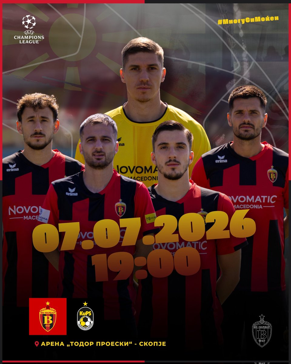 fkvardarad's tweet photo. ...... 𝑭𝑪 𝑽𝒂𝒓𝒅𝒂𝒓 𝑽𝑺 𝑭𝑪 𝑲𝒖𝑷𝑺 | 07.07.2026 | 19:00
𝑵.𝑨 ,,𝑻𝒐𝒅𝒐𝒓 𝑷𝒓𝒐𝒆𝒔𝒌𝒊" https://t.co/d31FyrNArz