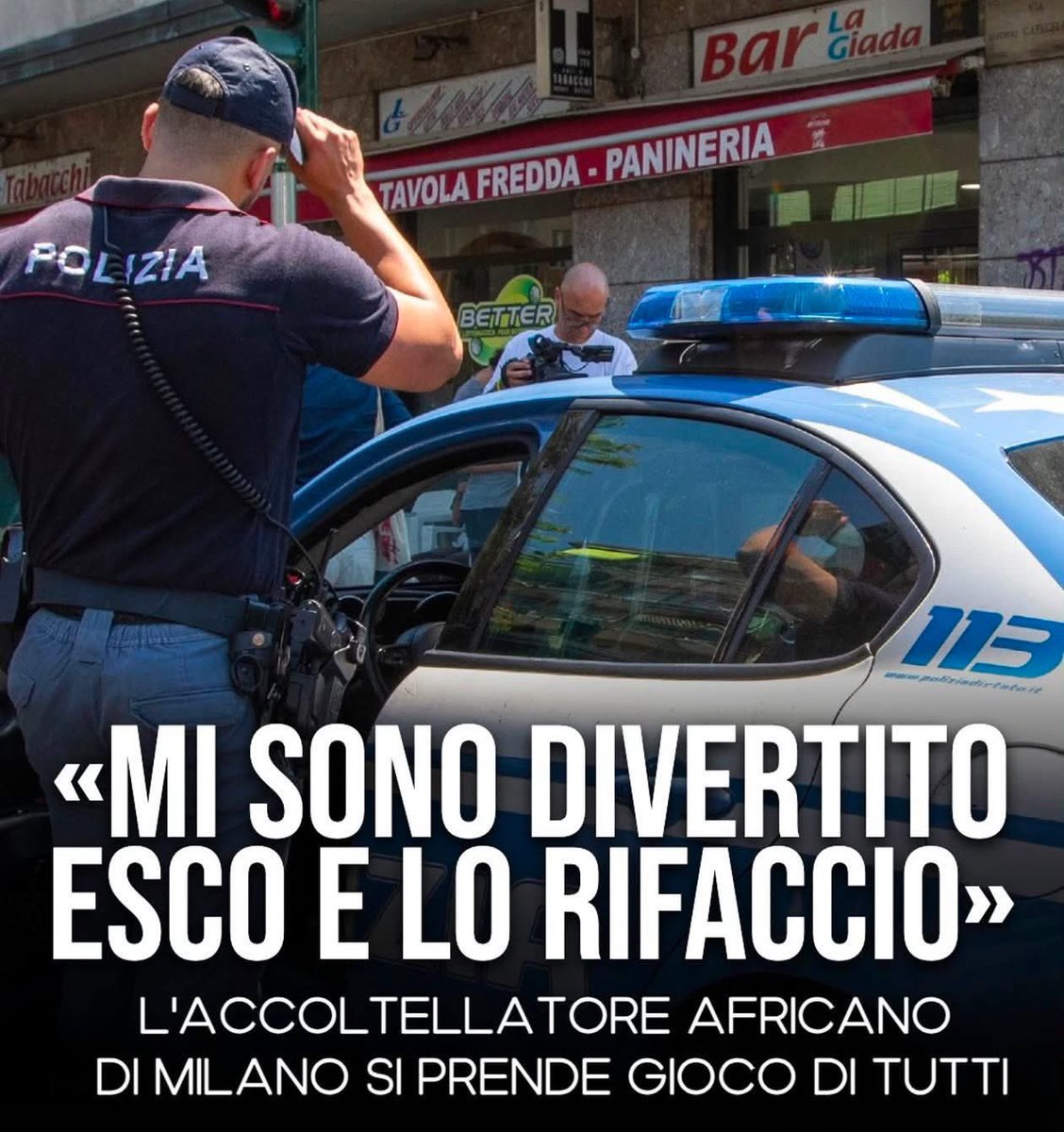 BMitraglia's tweet photo. ✍🏻 Mario Adinolfi 

È chiaro che abbiamo perso il controllo, ormai questi islamici ci tirano venti coltellate per mandarci in fin di vita poi ci prendono pure per il culo. Nella frase “appena esco lo rifaccio” tutti stanno ponendo l’attenzione su “lo rifaccio”. Io sottolineerei le altre due parole: “Appena esco”. Conosce bene questo gambiano il livello di impunità garantitogli dal penoso sistema giudiziario italiano. Alle prossime elezioni proporrò che in caso di condanna per reati gravi come il tentato omicidio l’individuo con doppia cittadinanza perda quella italiana e sia inviato a scontare la pena nelle carceri di quella di origine. Nel caso specifico con lo spettro della galera in Gambia penso che Lamin Saidilly sarebbe assai meno divertito.