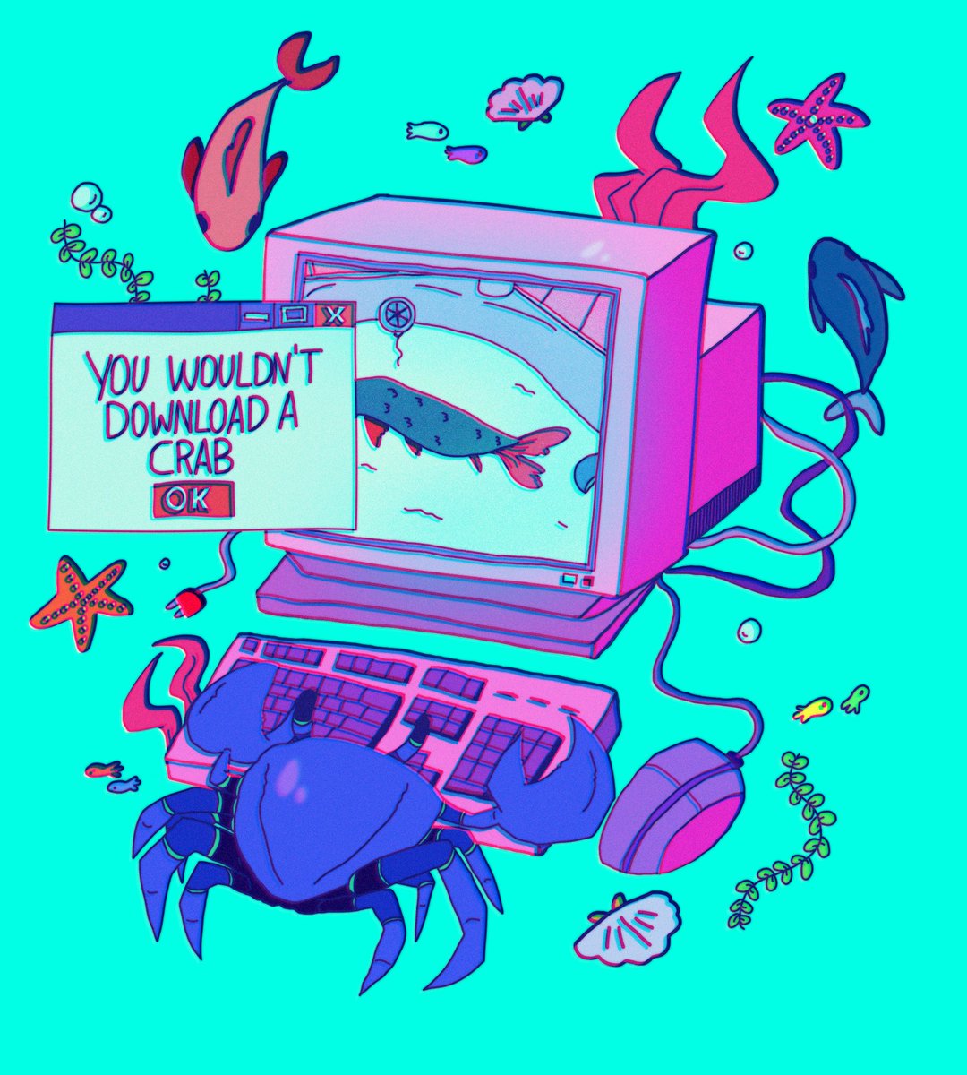 pochiimu's tweet photo. Crab on da puter, what it boutta do
--
shirt design I made for my bf, hope he'll like it teehee https://t.co/5gdu2LTxy6
