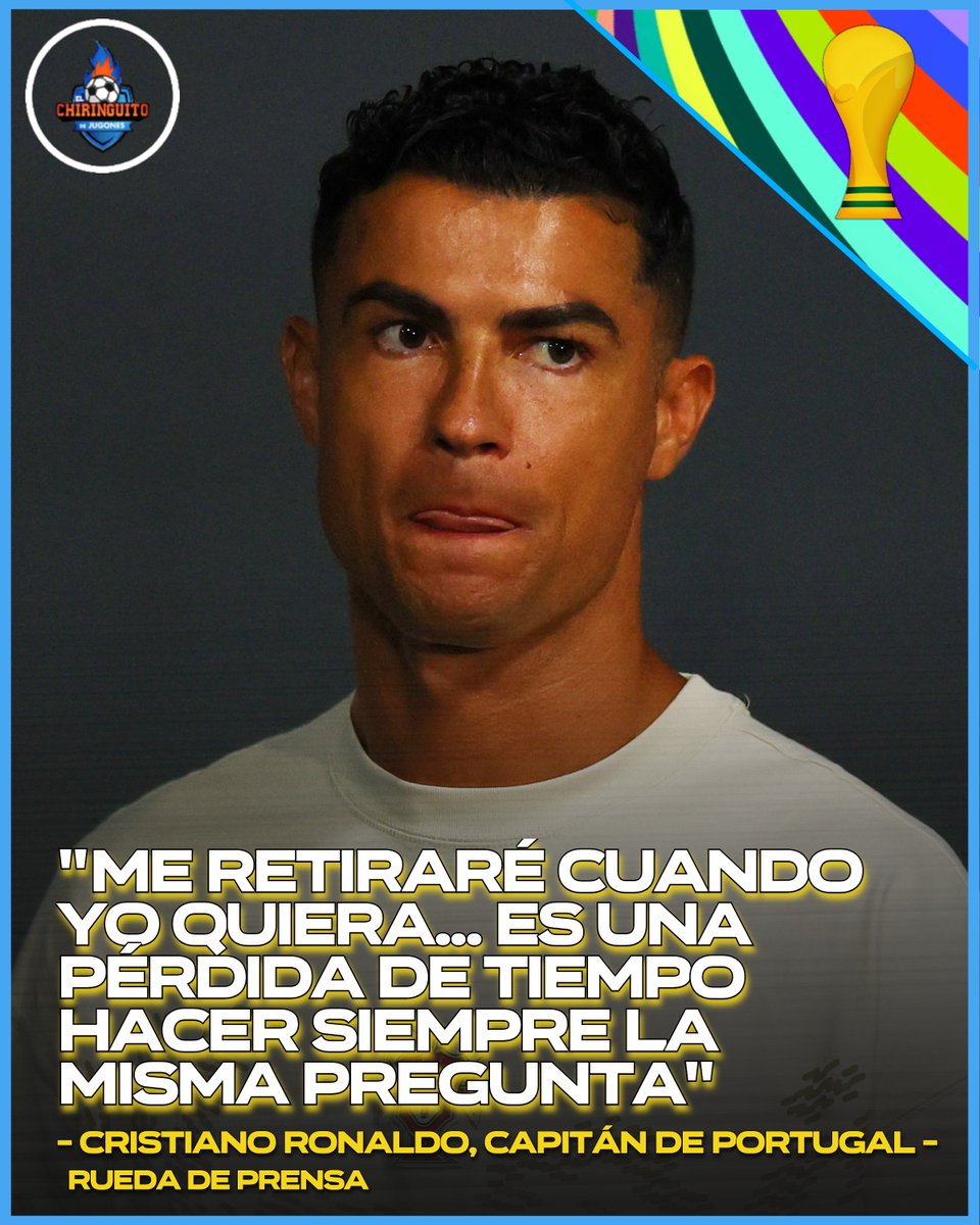 elchiringuitotv's tweet photo. 💥🇵🇹 CRISTIANO RESPONDE a las CRÍTICAS antes de enfrentarse a España:

😉 "Llevan 23 años intentando matarme... los fans saben lo que hay, el resto no importa".

🤷‍♂️ "No voy a ser más Cristiano por ganar el Mundial... ni menos por no ganarlo". https://t.co/Nd6Pq5mAj9