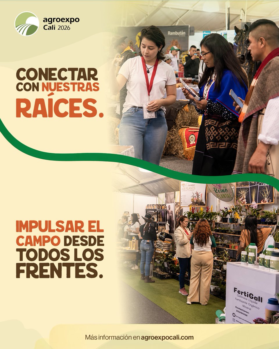 AgroexpoCol's tweet photo. De esto se trata #AgroexpoCali2026. 🌿

Raíces que inspiran, ideas que transforman y donde el agro se conecta con el mundo. 

Del 2 al 6 de septiembre | Coliseo El Pueblo, Cali.  Adquiere tu boleta en: https://t.co/SQ7vpEswaE

#AgroexpoCali #Agroexpo2026 #ElCampoQueImpulsa https://t.co/1k1SkeKH4p