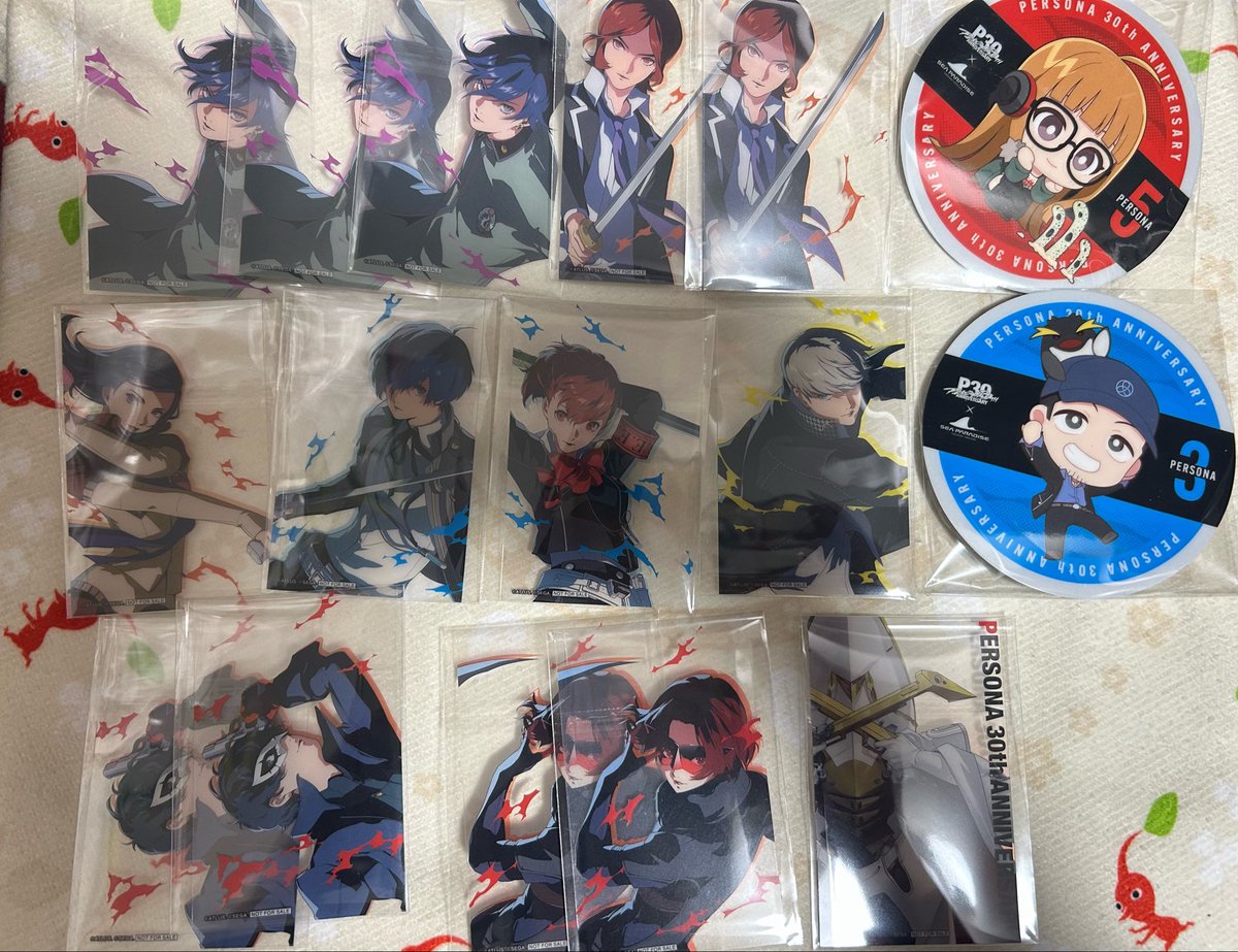 kirinogenei's tweet photo. 【交換】
ペルソナ
シーパラ　八景島シーパラダイス

譲
画像のアクスタ、コースター、特典

求
アクスタ
P3男主人公/P5主人公、モルガナ、かすみ
コースター
P3男主人公、P5主人公
フード特典
オルフェウス(男主人公)

明智、真田、祐介は主人公との交換優先
郵送希望です
お気軽にお声掛けください！ https://t.co/eqwzeMGK36