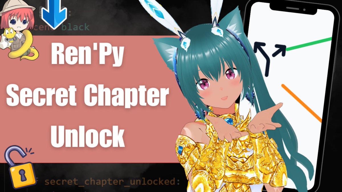 MiaCodeEx's tweet photo. ~Hii! New free Ren’Py tutorial is available! 🩵

Learn how to unlock a secret chapter with choices, variables and conditions. 🔓

Watch here: https://t.co/DLH7HKHVv5

More free Ren’Py and Python videos soon, nyaa! 
~Love youu! 💌

#renpy #VisualNovel #tutorial #indiegame #Vtuber https://t.co/mubLbCPO3T