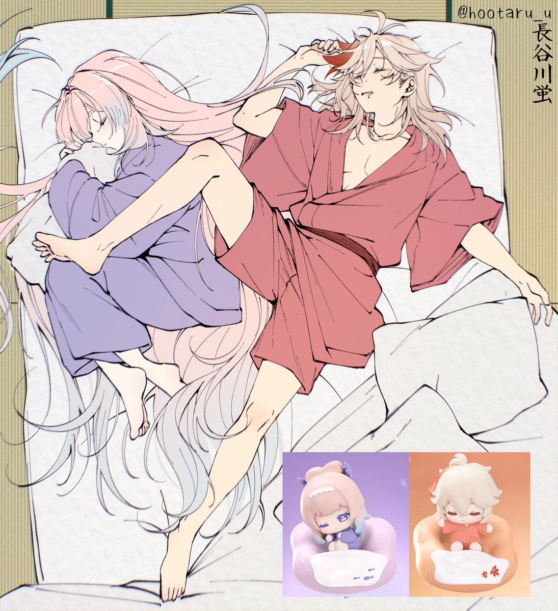 hootaru_u's tweet photo. Living with #Kazuha, #Kokomi will never get a good night's sleep...
#KazuKoko https://t.co/69M7N2hZDk
