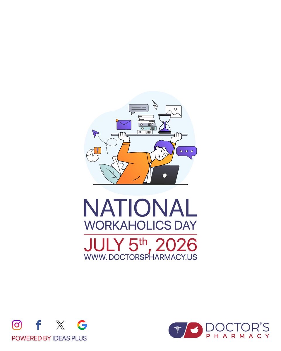 godoctorsrx's tweet photo. National Workaholics Day is celebrated each year to recognize the dedication and hard work of those who go above and beyond in their careers. It also serves as a reminder to maintain a healthy work-life balance and take time to rest and recharge.

#NationalWorkaholicsDay https://t.co/ieBwtImvKm