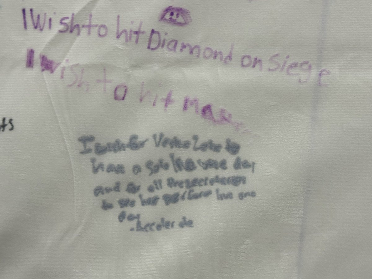 acc_elerate's tweet photo. one last wish on the wall. a bit hard to read but it says “i wish vestia zeta to have a solo live one day and for all the zecretaries to see her perform live on day” #wishupontakotomo #vestiazeta #zecretarydiary https://t.co/FpvnM3bO5k