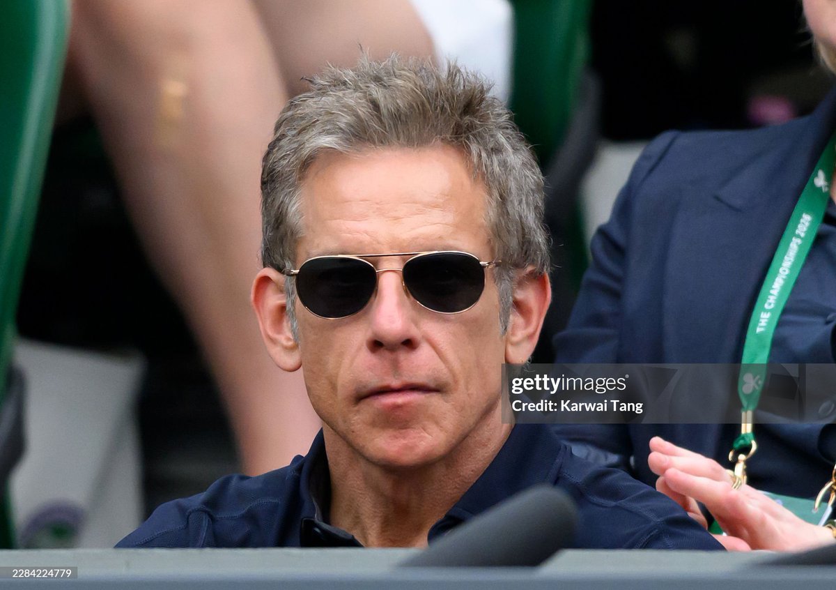 BenStillerFan1's tweet photo. LONDON, ENGLAND - JULY 01, 2026

Ben Stiller watches the Gentlemen's  Singles second round match between Novak Djokovic of Serbia and Stefanos  Tsitsipas of Greece on day three of The Championships Wimbledon 2026 at  All England Lawn Tennis and Croquet Club in London,  England. https://t.co/b31X3rmoSt