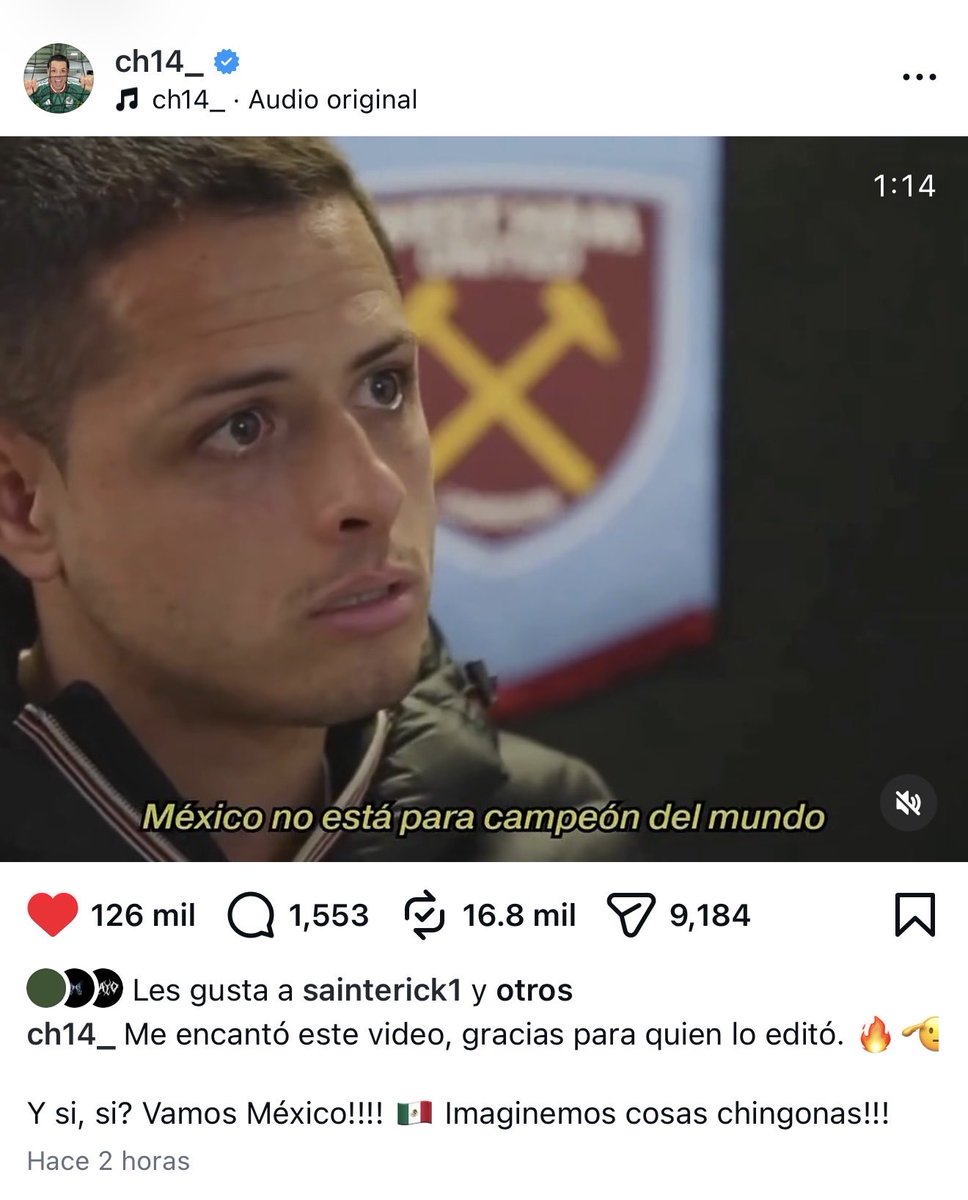 FraFilter's tweet photo. Chicharito subió mi video🥹

HOY GANAMOS HIJOS DE PERRAAAAAAAAAAAAAAAAAAAA https://t.co/8YhylvmWwF