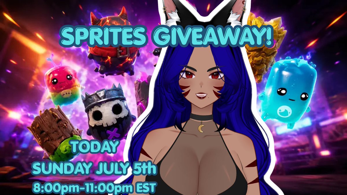 amarafoxx_'s tweet photo. SPRITES GIVEAWAY! 
TODAY from 8:00pm-11:00pm EST

All you have to do is choose 2 Sprites you want and I’ll give them to you. One rule: you have to give it back, why? So I can keep giving them foward❤️
Queue will be up on discord and twitch

I will get to as many of you as I can❤️ https://t.co/6DLUVR7Zb1