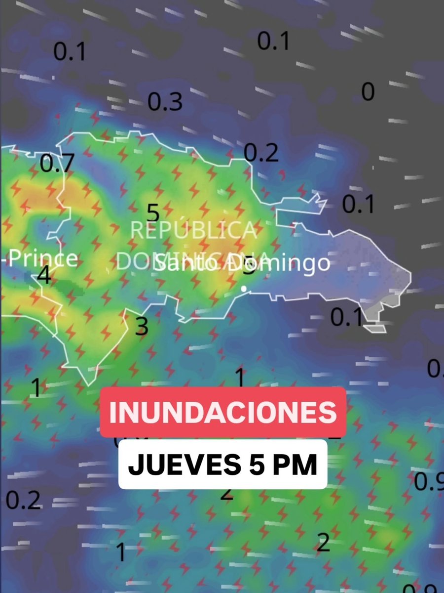 JeanSuriel's tweet photo. ⚠️⚠️Para el jueves se espera un aumento de los aguaceros con ráfagas de viento, descargas eléctricas y posibles inundaciones debido a la influencia directa de la onda tropical.

🔴Y para el viernes se alejará la onda y se acercará la nube sahariana número 9, que podría establecerse en República Dominicana durante cuatro días.

⚠️¿Cómo han sentido el polvo sahariano este año?

📌2:15 PM | 5.7.2026

✅️ https://t.co/WlQFg16F0S 
➡️ @AgendaClimatica 
▶️ https://t.co/OBEFwktdiu