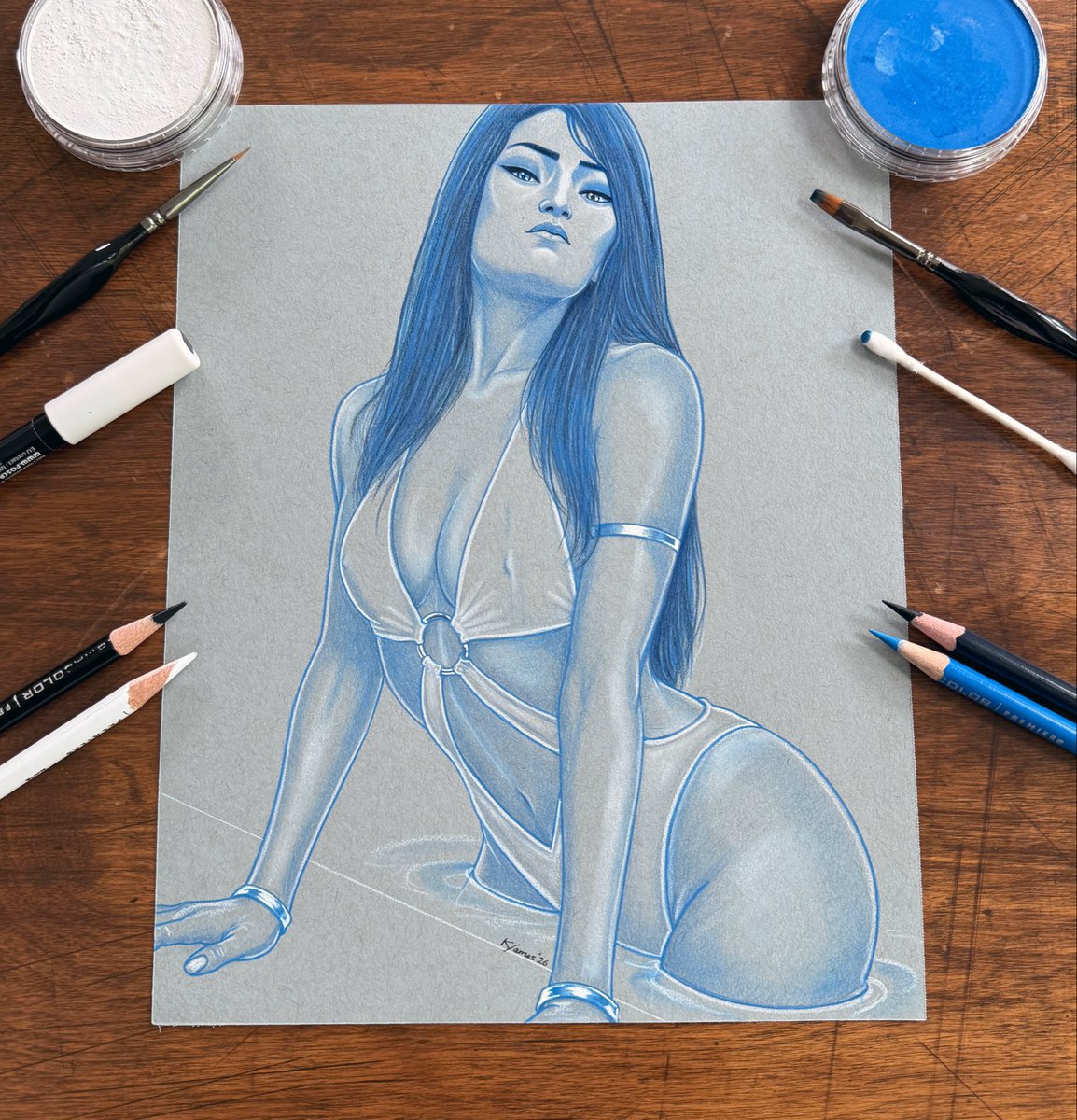iamkatiejames's tweet photo. It’s a heat wave, what can I say 😇🤷🏼‍♀️ 

#arcane #arcanefanart #caitvi #caitlynarcane #caitlynkiramman #kiramman #piltoverfinest #fanart #charactersketch https://t.co/OB8c8Jagq3