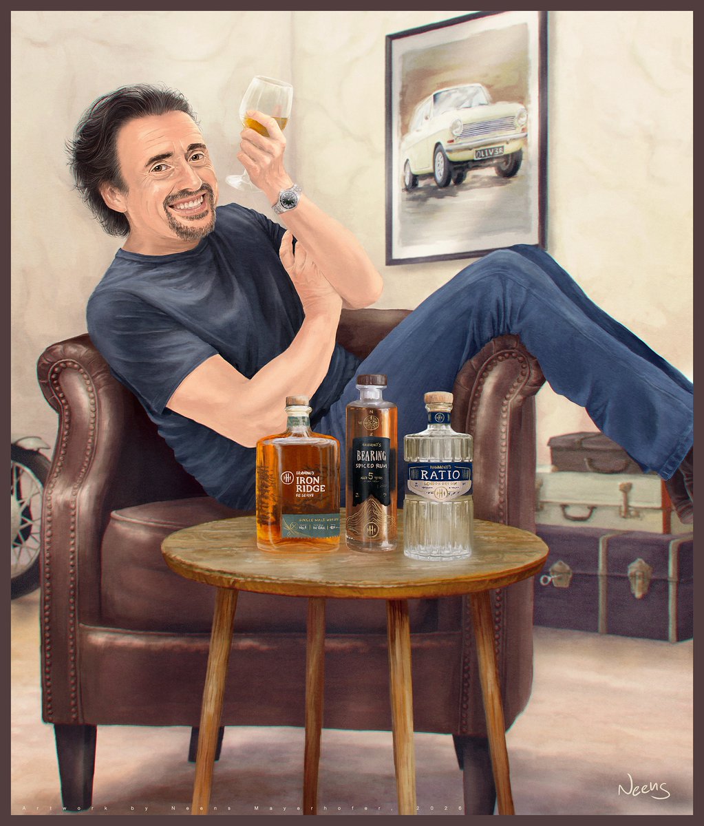 MsNeens411's tweet photo. "#RichardHammond's Spirits", painting by me. 🍸

I wanted to draw Richard with his recently launched different kinds of spirits. Can you spot Oliver and the suitcases from #theGrandTour as well? I hope you like it!
@thegrandtour
@RichardHammond 
@DRIVETRIBE @drivetribers https://t.co/5i7Q5iSqzP