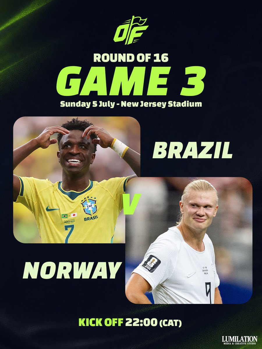 Offside_ZA's tweet photo. Brazil vs Norway.

Samba football vs a goal machine.
Who's booking a place in the quarter-finals?  

#FIFAWorldCup #Selecao #Landslaget #Football https://t.co/0APgsds6g0