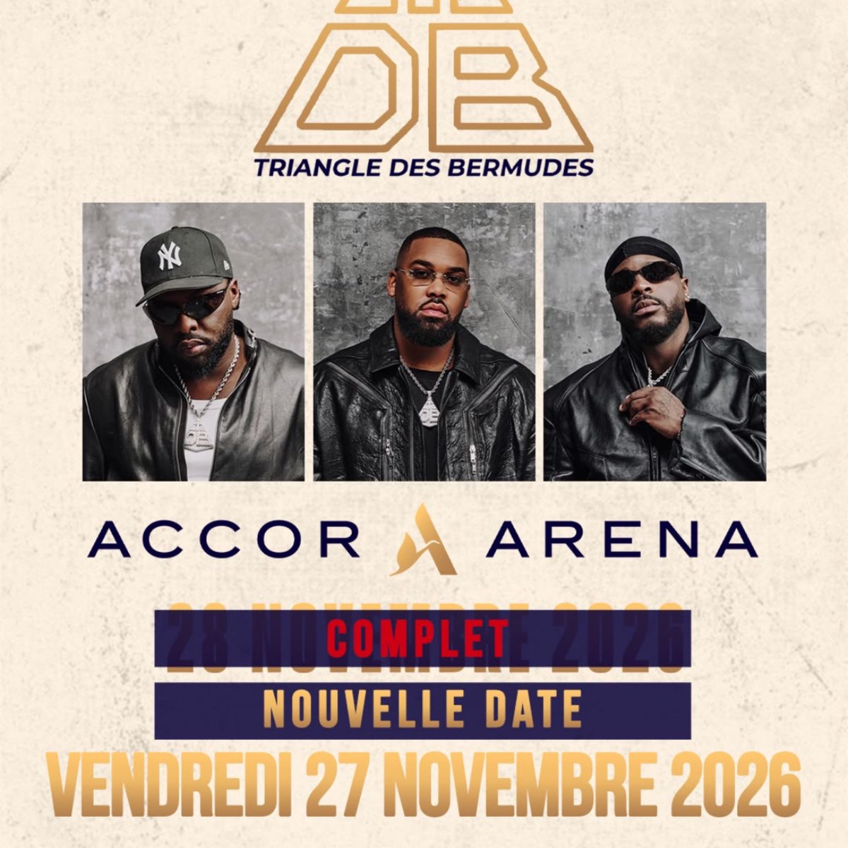 rvpfr__'s tweet photo. 🚨TRIANGLE DES BERMUDES viennent de SOLD-OUT leur 1ER CONCERT À BERCY ! 😳

+ 20 000 BILLETS VENDUS EN - DE 24H 🎫❌

🆕📆 27 NOVEMBRE 2026 
📆28 NOVEMBRE 2026 https://t.co/A1WZrXRllK