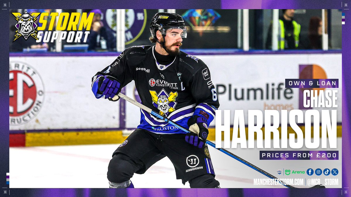 Mcr_Storm's tweet photo. 🛍️ 𝗖𝗛𝗔𝗦𝗘 𝗛𝗔𝗥𝗥𝗜𝗦𝗢𝗡’𝗦 𝗢𝗪𝗡 & 𝗟𝗢𝗔𝗡

In case you missed it… Chase Harrison is BACK for a fifth consecutive season in Storm colours 👀

Since arriving in 2022, the Canadian defenceman has become a cornerstone of the blue line, earning the trust of every coaching staff through his calm presence, leadership, and willingness to do the hard work every single night. Whether shutting down the opposition's top forwards or mentoring younger teammates, Harrison's influence stretches far beyond the scoresheet.

With 175 Storm appearances already to his name, "Harry" has become one of the longest-serving players on the roster and a familiar face supporters have come to rely on.

Now entering his fifth season with the club, Harrison will be looking to make another big impact as the Storm begin an exciting new chapter at the AO Arena.

A player who has given so much to the club over the past four years, Harrison's Own & Loan jerseys are always a popular choice among the Storm faithful.

🔗 https://t.co/dSxXEaeAHH

🗞️ https://t.co/kDRUJpeATg

#Homecoming