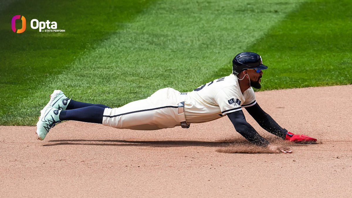 OptaSTATS's tweet photo. Byron Buxton was caught stealing for the first time since May 1, 2024. Buxton had been safe on 37 consecutive stolen base attempts coming into today's game, the longest streak by an AL player since Ichiro Suzuki between 2006 and 2007 (45 straight). https://t.co/5yS8URoS9p