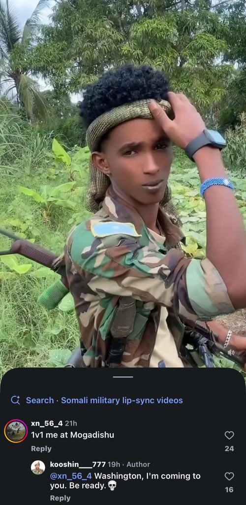 SomaliSasuke's tweet photo. tapped in on the somali military side of instagram https://t.co/v8CwMTMfxt