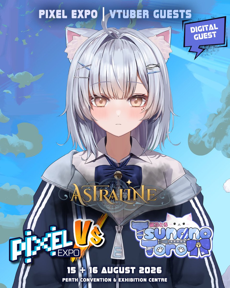 MyPixelExpo's tweet photo. We are excited to welcome our final guests for Pixel Expo Vs! @AmikotoAsh &amp; @tsunano_toro of @astralinetv OMEN!

Ash &amp; Toro will be attending individual digital meet &amp; greets on Sunday, 16 Aug at 1pm &amp; 1:45pm in our vTuber Zone. Spots will be on a first come, first serve basis! https://t.co/iwEYb8XTrM