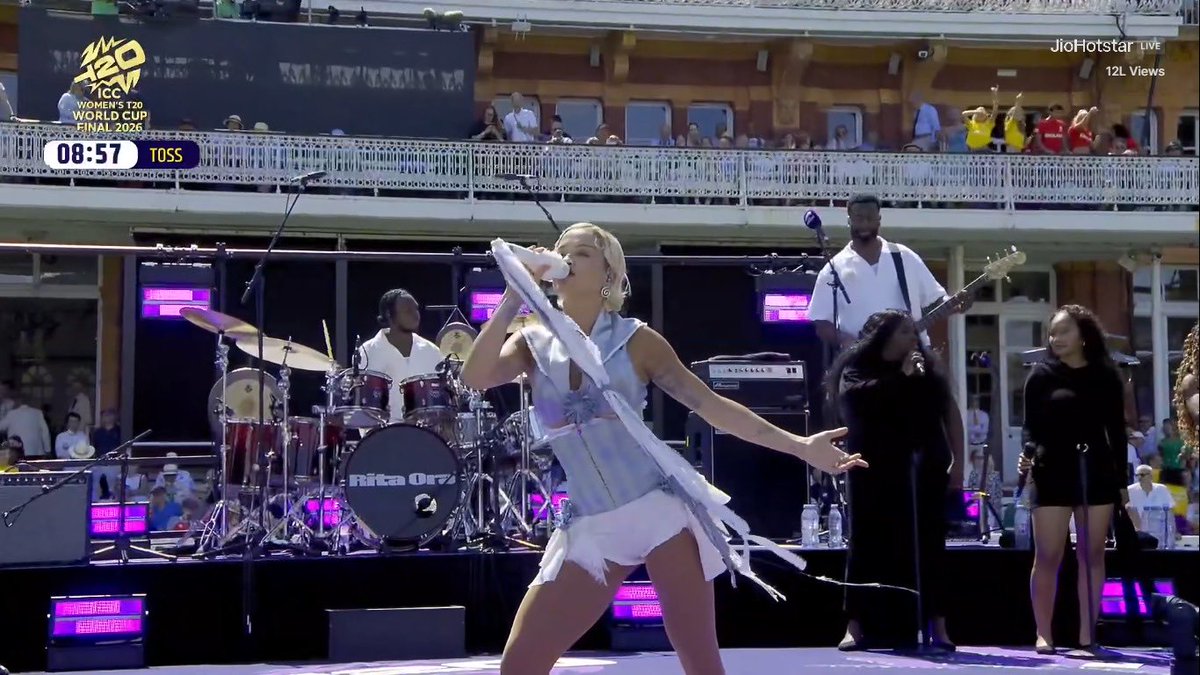 mufaddal_vohra's tweet photo. Rita Ora performing at the Women’s T20 World Cup Final at Lord’s. https://t.co/PjsSld9OC5