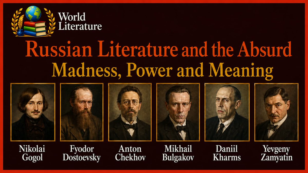kobiamu's tweet photo. Russian absurdism is not just strange fiction.
It asks a darker question: what if madness is the only honest response to power?
Read RL 26:
 https://t.co/30gbPQhQLu
#RussianLiterature #Absurdism #LiteraryTheory https://t.co/sMXgz6q2xu