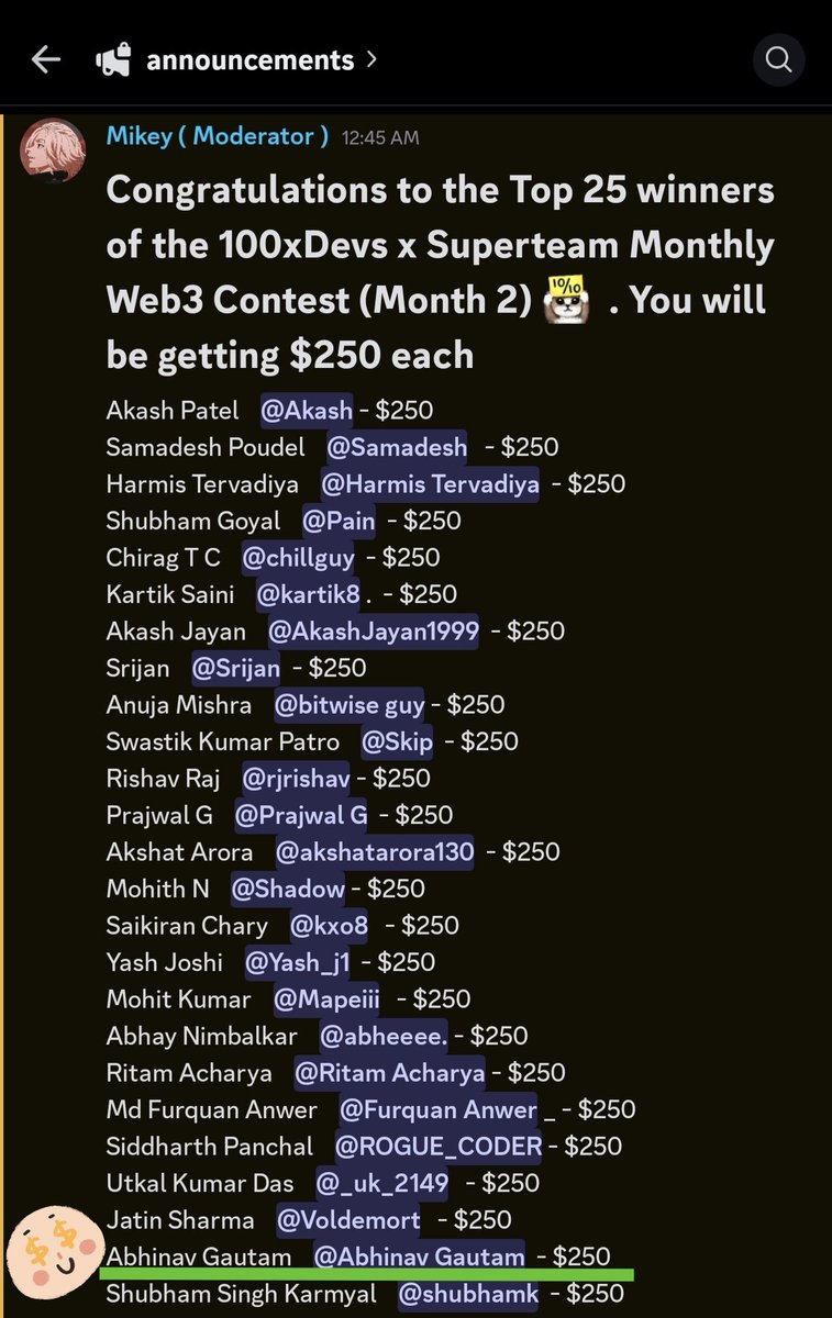 gautam_abhinav1's tweet photo. Back-to-back.
Selected again as a Top 25 winner in the @100xDevs Γ @superteam Monthly Web3 Contest (Month 2).
Consistency > hype.
Looking forward to building even more in the Solana ecosystem.
#Web3 #Solana #Blockchain #100xDevs #Superteam https://t.co/UxL03bbsWE