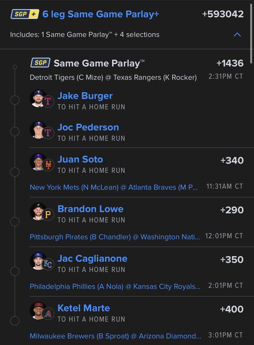 kanersdriver's tweet photo. SUNDAY FUNDAY HOMERS⚾️
Soto/Pederson +2300🚕
Lowe/Calianone +2100🚕
Burger/Marte +2400🚕
NUKE🚨🚨🚨 +593000🚕
#Gambling𝕏 #MLBPicks https://t.co/NtfkQB5vdP