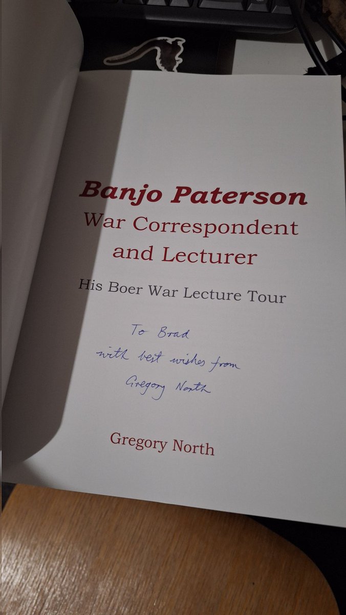 TangaroaG33K's tweet photo. Listening to a bush poet in Winton and he seems somewhat knowledgeable on Banjo Patterson. Gave a talk about Banjo and Winton today at the North Gregory Hotel. Books were signed of course. #banjopatterson #books #signedbooks #waltzingmatilda #Winton #Queensland https://t.co/5hdmgKozTp