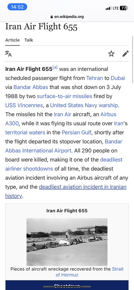 alabycephas's tweet photo. @e___m824 @poordart You f*cking pathetic low IQ moron.
A commercial plane belonging to Iran was downed in 1988 by the US
290 innocent civilians dead.
You want them to praise or what?
What a dunce https://t.co/FIooK9txI9