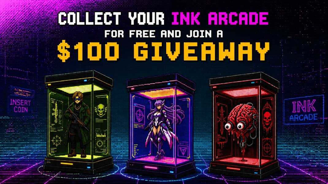 sweep_haus's tweet photo. INK Arcade is still in play 🎮

➡️ https://t.co/HqAXrCjcqc

Three NFTs, each part of the INK Arcade set, with its own design and story.

Collect all 3 on INK to qualify for the $100 Prize Pool 🏆

Created by Sweep 💛

#INK #NFT #Sweep #NFTCommunity https://t.co/ilAPWVc4vS