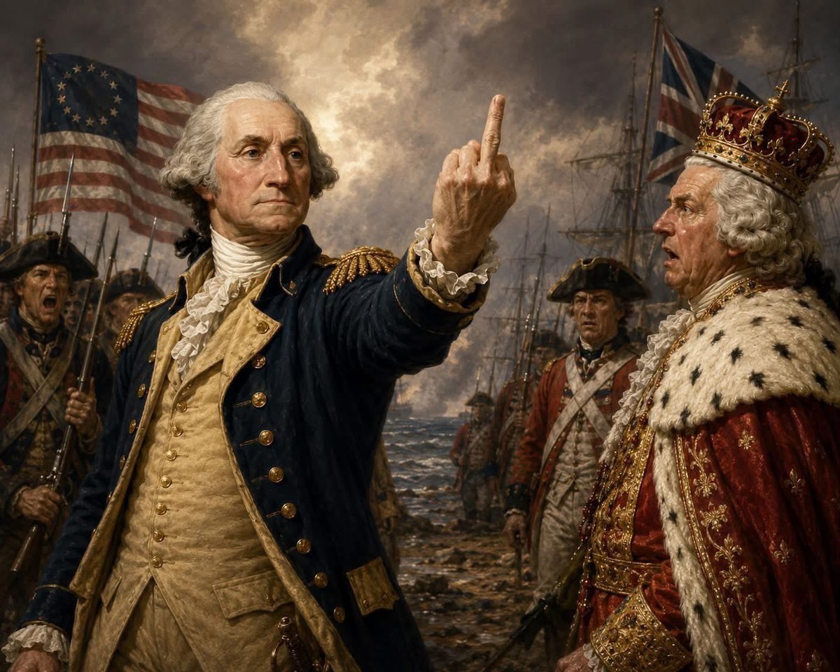 ForRealToAll's tweet photo. For all my non-American friends-

If you want to understand my nation, begin with understanding how we were born: with an attitude and lots of guns. 

#usa https://t.co/xncC7DnPoA