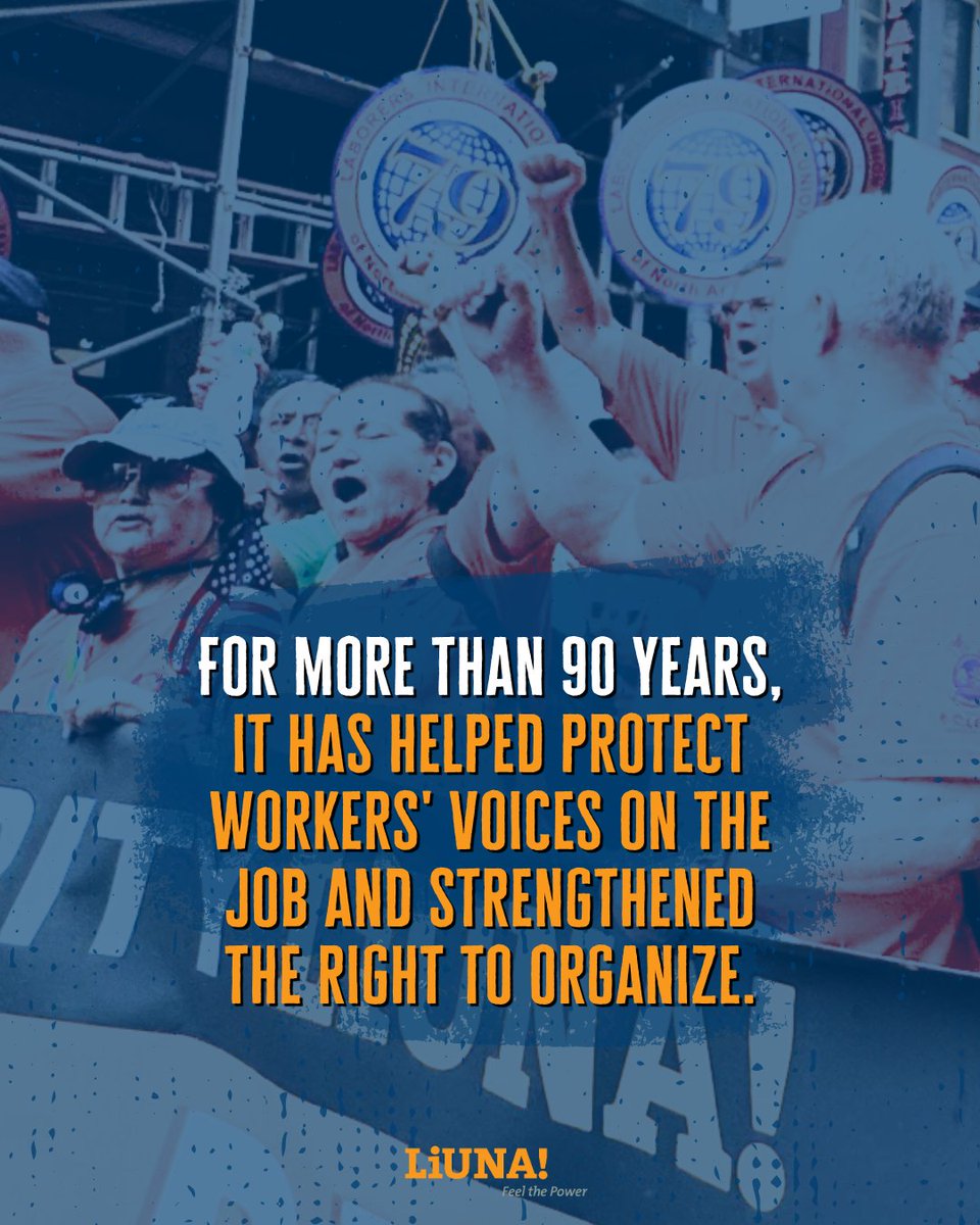 LIUNA's tweet photo. Every contract won. Every raise fought for. Every grievance filed. It all traces back to this day July 5, 1935, when the NLRA put the right to organize on paper. Swipe left to learn more. #WhenWeFightWeWin #UnionStrong #1U #SOLIDARITY #organizeordie https://t.co/yPjF18aKxl
