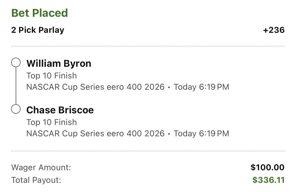DECKERBETS's tweet photo. TOP 10 COMBO 

CHASE BRISCOE - At Kansas which I view to be the most similar track Briscoe finish third this spring. At high intermediates going back to 2024 Briscoe ranked 7th for speed and practice Briscoe ranked 6th for 15 and 20 lap averages.

William Byron - this year at high-speed 1.5s Byron is the only driver who's finished in the top 10 every race over the combined races Byron has the third best average finish 7.0 and ranks 8th for total track speed when it comes to racing at high tire wear tracks 24 is always fast and going back to 2024 on this track type he ranks 4th for speed.