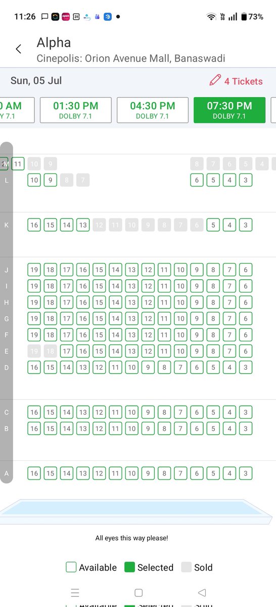PrashantPansare's tweet photo. empty theaters during peak hours in Bangalore shows that Alpha is a big disaster.

The producers may fake numbers but reality is bitter https://t.co/XM6gVp8iHD