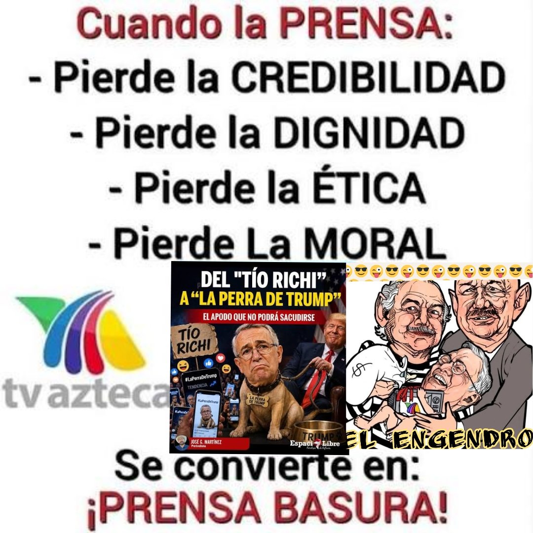 ferchog66's tweet photo. @YosoyPedrero Ja jajajaja 😄
La que a bajado todavía mas es la audiencia de @Azteca televisora de mierda 💩 que se la pasa difundiendo una sarta de mentiras todos los días.
APAGA A TV AZTECA. https://t.co/pl5o7B6Zag
