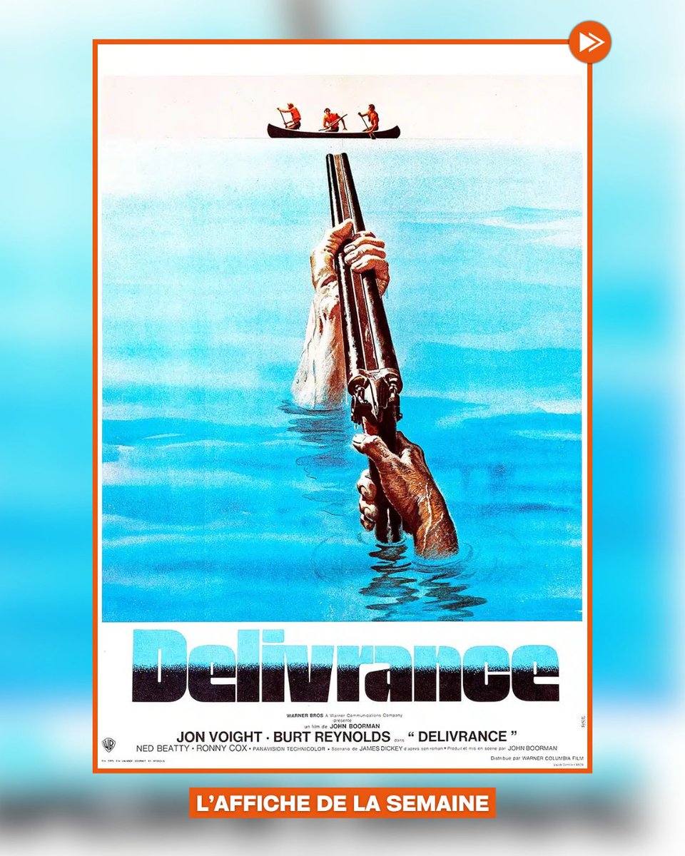 EcranLarge's tweet photo. Peut-on faire du canoë ou entendre quelqu'un jouer du banjo sans avoir des frissons en repensant au cauchemar de #Délivrance ? 🤔

Le film culte et légèrement traumatisant de John Boorman, où le petit week-end de quatre amis se transforme en véritable enfer, avait eu droit à une affiche presque surnaturelle, avec des mains et un flingue sortis de l'eau, comme un monstre surgi des profondeurs 🌊

L'autre affiche, avec le canoë qui crève l'œil, est encore plus étrange et folle 🧿

Affiches proposées par Geoffrey 🎣