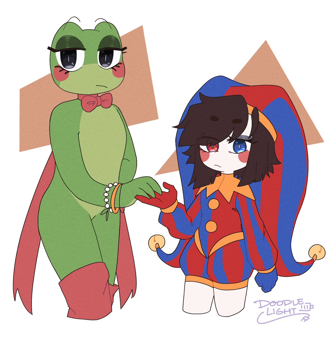 _doodlelight's tweet photo. I love them your honor 🧎

[ #tadc #ribbit #pomni #funnyfrog (? Is that their ship name?) #tadcpomni #tadcribbit ] https://t.co/PPyMQG27Se
