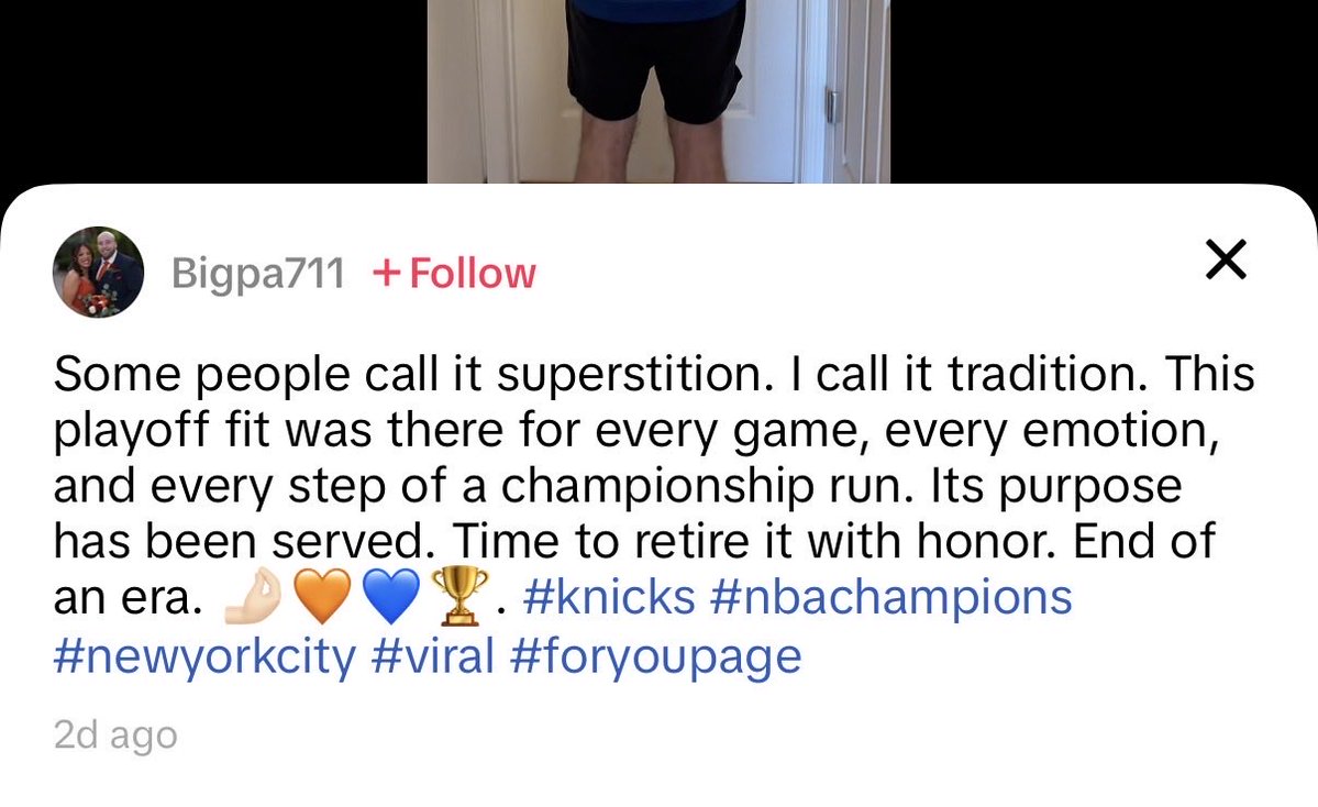 TommyBeer's tweet photo. Bro retried and framed the fit he wore during each game of the Knicks championship run 🤣🤣🫡🫡 https://t.co/W0VTi1Xjy2