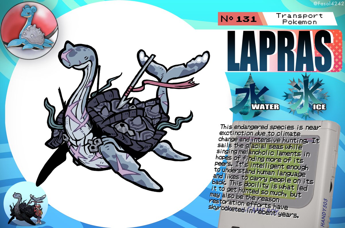 Fasol4242's tweet photo. POKEMON REDESIGNS:
131 - Lapras https://t.co/mh6qEn8Gfp