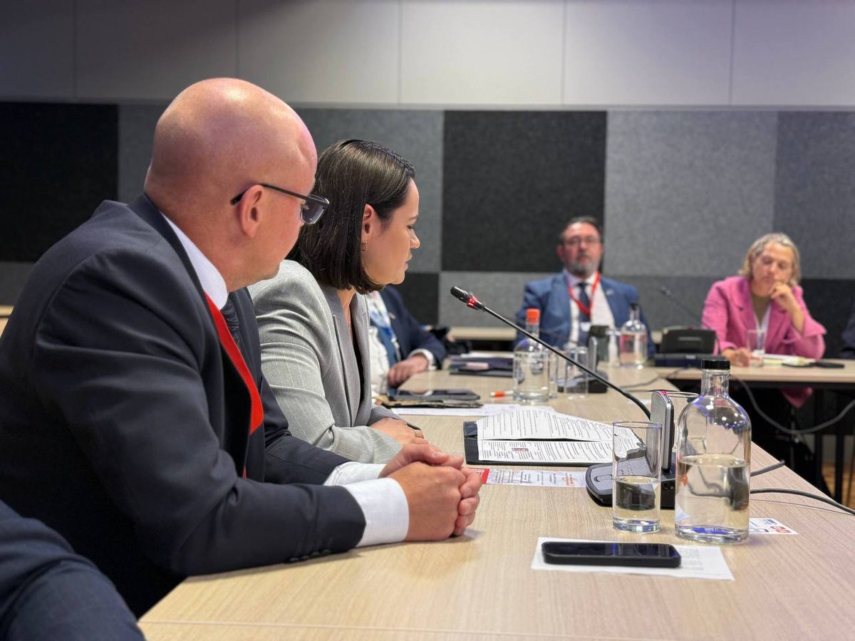 Tsihanouskaya's tweet photo. In The Hague, we launched the Interparliamentary Group “For a Democratic Belarus” on the sidelines of the @oscepa session.

The initiative brings together 35 MPs from 17 countries: 🇸🇪 🇺🇦 🇩🇪 🇵🇱 🇱🇻 🇮🇸 🇳🇴 🇸🇮 🇨🇿 🇭🇷 🇫🇮 🇮🇹 🇲🇩 🇬🇧 🇱🇹 🇳🇱 🇩🇰.

The group in the @OSCE will coordinate support for our democratic forces and keep Belarus high on the OSCE agenda. Similar groups are now active in 22 national parliaments.

I firmly believe that a free Belarus would transform the security of our entire region. It would no longer serve as Russia’s military outpost. It would no longer pose a threat to Ukraine or the European Union. 

Instead, it would become a trusted neighbor and an important contributor to European security.

There can be no normalization with the Lukashenka regime until all political prisoners are free and real democratic reforms begin.