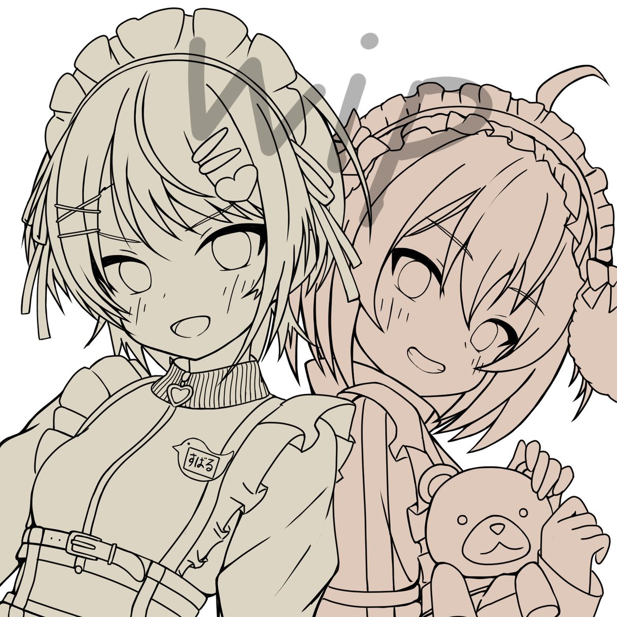 another_816junk's tweet photo. ジャージメイドのことしか頭になかったwip
まつりちゃんを描くのは何気に初めてか… https://t.co/xqeIX2GRuQ