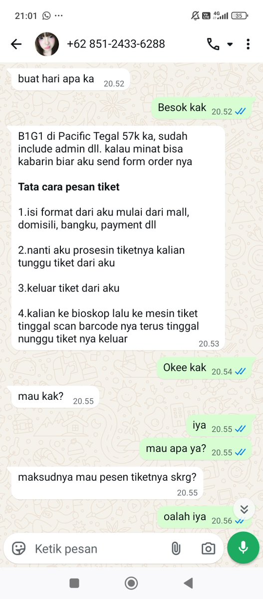28_l619255's tweet photo. gw bakal up sampe lu muak wahai PENIPU TIKET BIOSKOP b1g1 in this economy @DinaBeber_13 akun lu gonta ganti gw ga bakal nyerah yakin! #zonauang #zonajajan #penipu #scamonline https://t.co/kVIAJegfXf