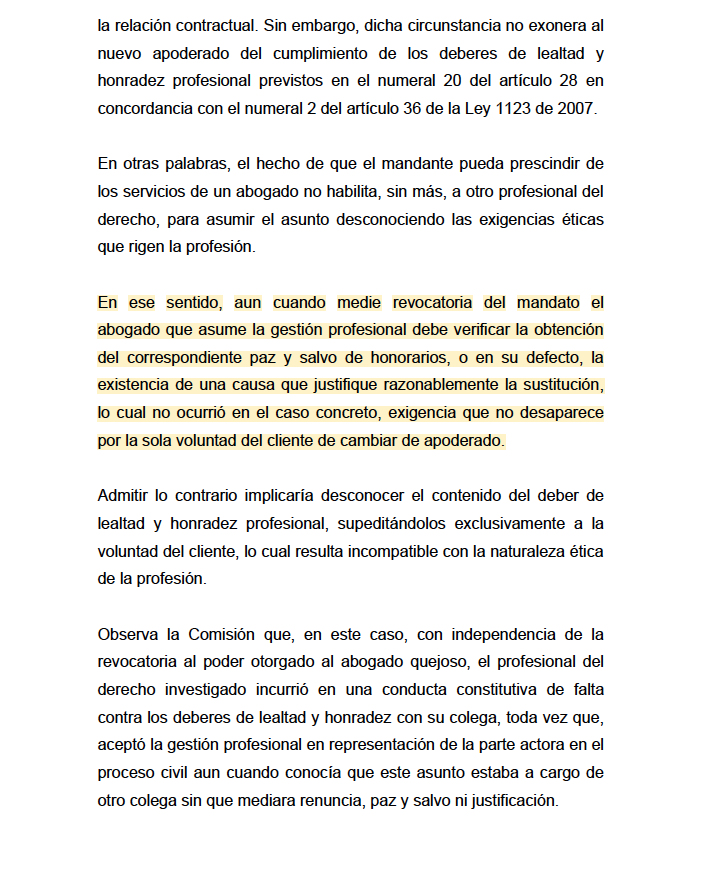 Melovides's tweet photo. La revocatoria del mandato no autoriza al nuevo abogado a recibir el poder sin contar con el correspondiente paz y salvo. https://t.co/rQecnmR8kN https://t.co/itwgGAKb0c