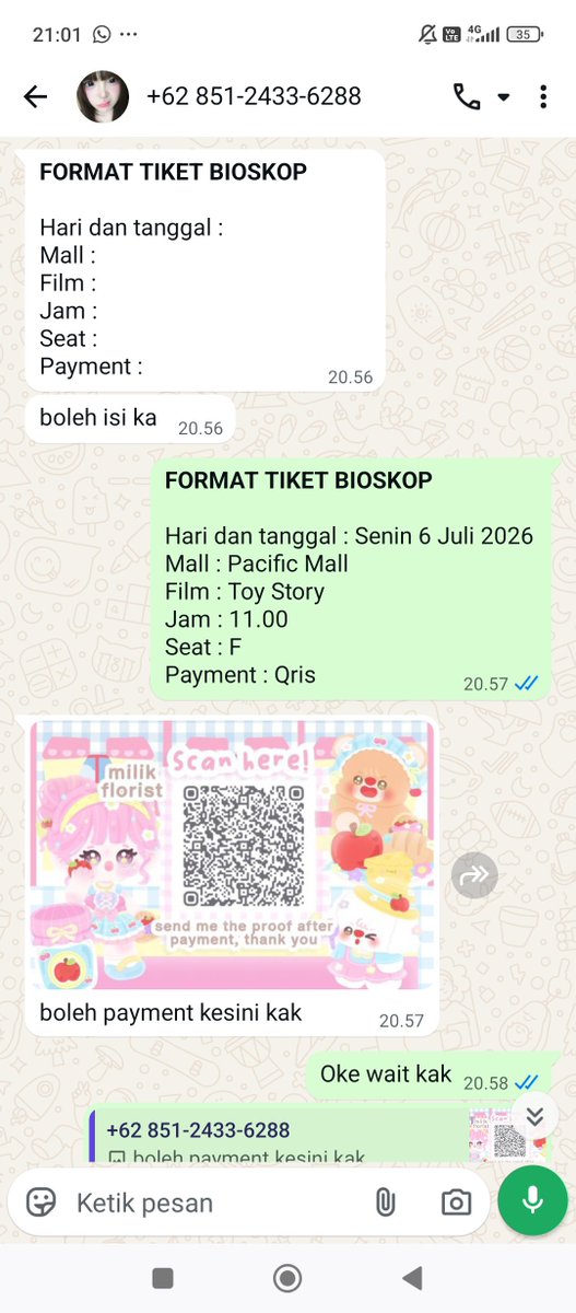 28_l619255's tweet photo. gw bakal up sampe lu muak wahai PENIPU TIKET BIOSKOP b1g1 in this economy @DinaBeber_13 akun lu gonta ganti gw ga bakal nyerah yakin! #zonauang #zonajajan #penipu #scamonline https://t.co/kVIAJegfXf