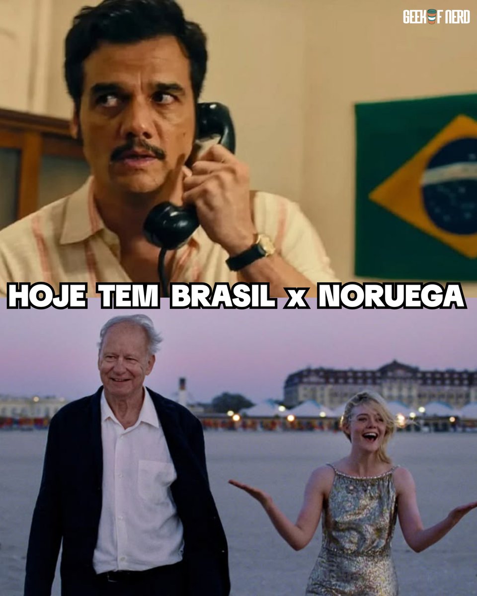 GeekofNerd's tweet photo. HOJE TEM BRASIL x NORUEGA (de novo). 🇧🇷🇳🇴

Além do futebol, ambos os países vão se enfrentar novamente. No Oscar 2026, "O Agente Secreto" e "Valor Sentimental", disputavam o prêmio de "Filme Internacional" e mais tarde, naquela noite, a estatueta ficou para o longa norueguês. https://t.co/EC4RfPhFn2