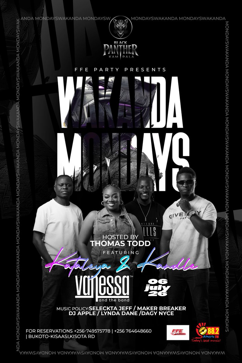 BlackPantherKla's tweet photo. @Kataleya_Kandle “Nkuwulira” on Wakanda Monday at Black Panther 🔥 

6th July | Thomas Todd hosting 

Who’s coming? Tag your squad 👇

Bukoto | 0749 575 778

#WakandaMondays #BlackPantherKampala https://t.co/yeyhgJfqhK