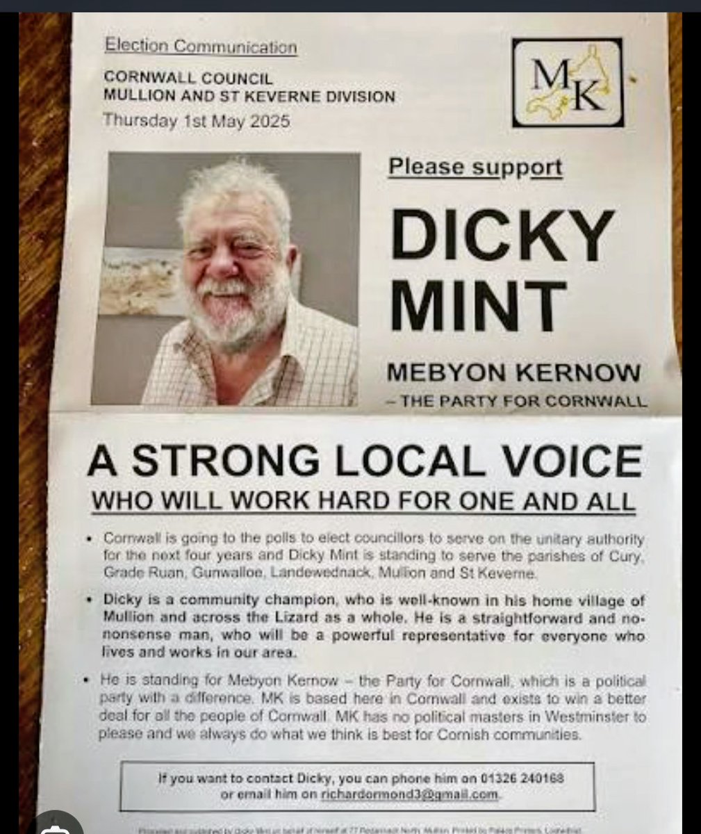 VIRSBLANKES's tweet photo. @DonnaLouise1212 Mebyon Kernow (Sons of Cornwall)
Founded: (1951)
Cornish Nationalist Party.

Who else  never knew they existed till today ? . ......... yeah ' course !
  Cute though &amp; gaining ground !

🇬🇧 LB of Croydon resident 

Mebyon Kernow, Cornwall. https://t.co/q2ZCGwCHJN
