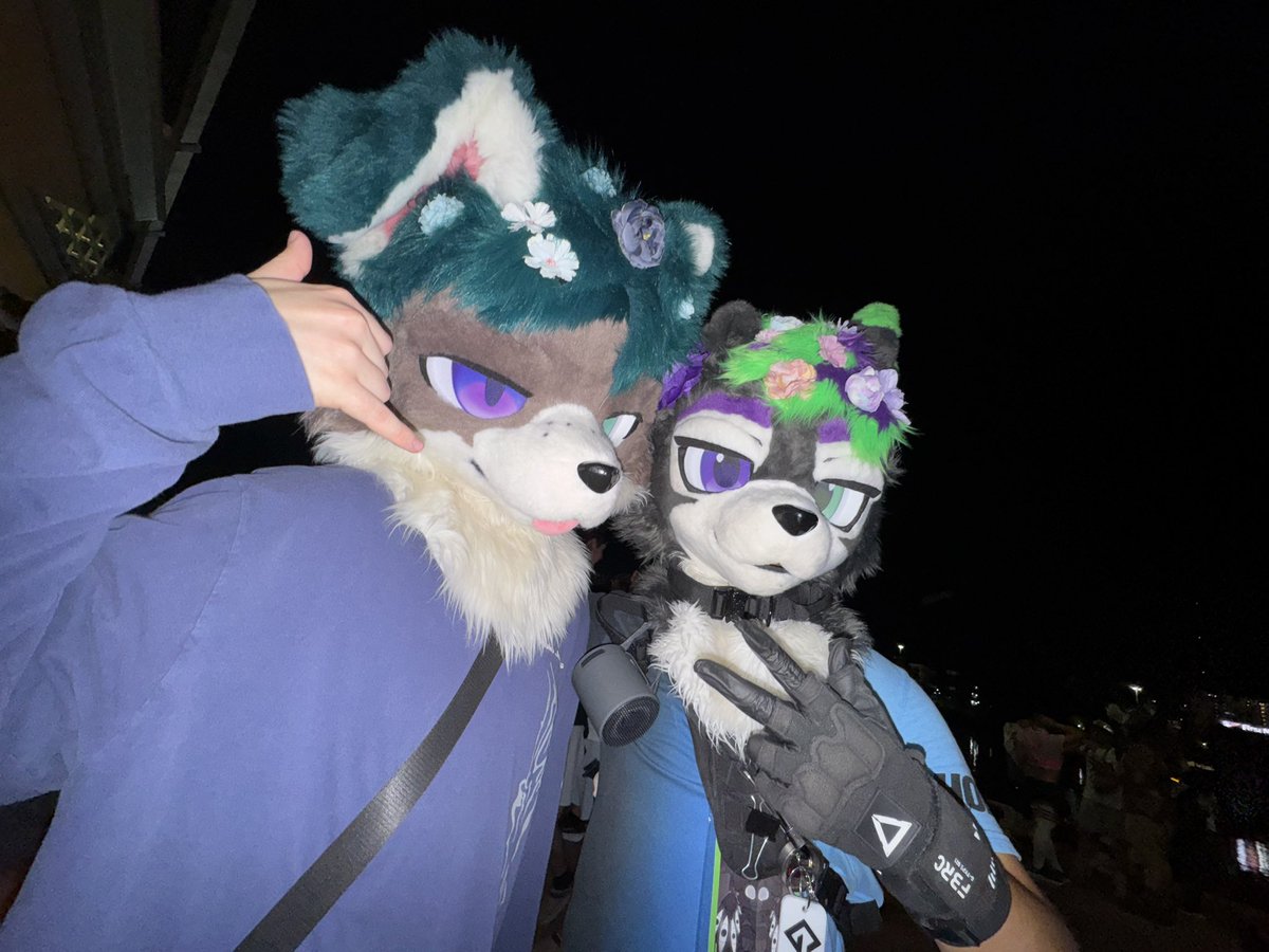 graviidywolf's tweet photo. Suit Sibling Twin @FrizkFur 💜💚 https://t.co/prz4rro9TI