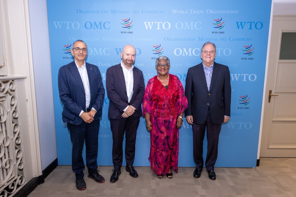 NOIweala's tweet photo. Very auspicious day for our 7th @wto Open Day - Portes Ouvertes de l‘OMC. We are grateful to have been joined by H.E. Nicolas Walder, Member of the State Council of Geneva, H.E. Amb Erwin Bollinger of Switzerland, and H.E. Amb Guilherme de Aguiar Patriota of Brazil to open a day of fun, learning and appreciation for what the WTO does. Many thanks to the speakers for highlighting the deep history, beauty and importance of our historic Centre William Rappard (our main building) at the center of International Geneva. I was happy to not only see our august visitors but many members of the public and their families touring the WTO 100-Year Centenary exhibit.