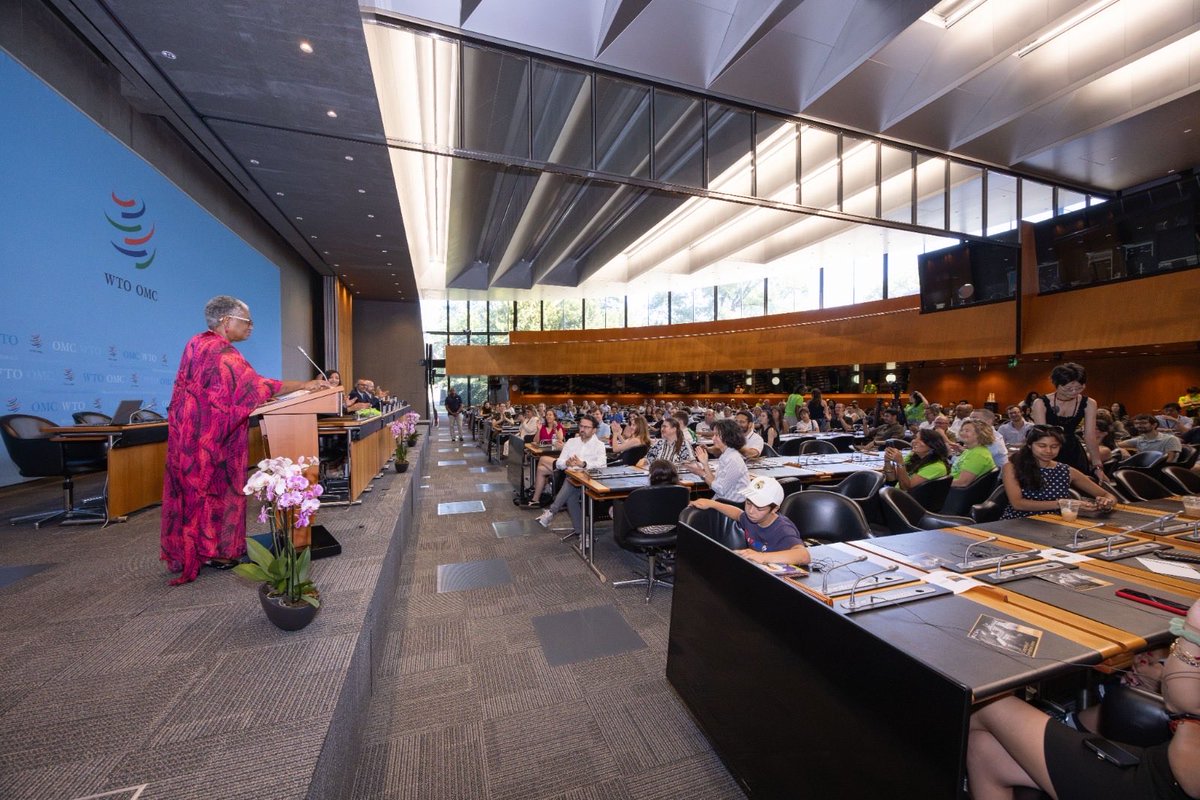 NOIweala's tweet photo. Very auspicious day for our 7th @wto Open Day - Portes Ouvertes de l‘OMC. We are grateful to have been joined by H.E. Nicolas Walder, Member of the State Council of Geneva, H.E. Amb Erwin Bollinger of Switzerland, and H.E. Amb Guilherme de Aguiar Patriota of Brazil to open a day of fun, learning and appreciation for what the WTO does. Many thanks to the speakers for highlighting the deep history, beauty and importance of our historic Centre William Rappard (our main building) at the center of International Geneva. I was happy to not only see our august visitors but many members of the public and their families touring the WTO 100-Year Centenary exhibit.